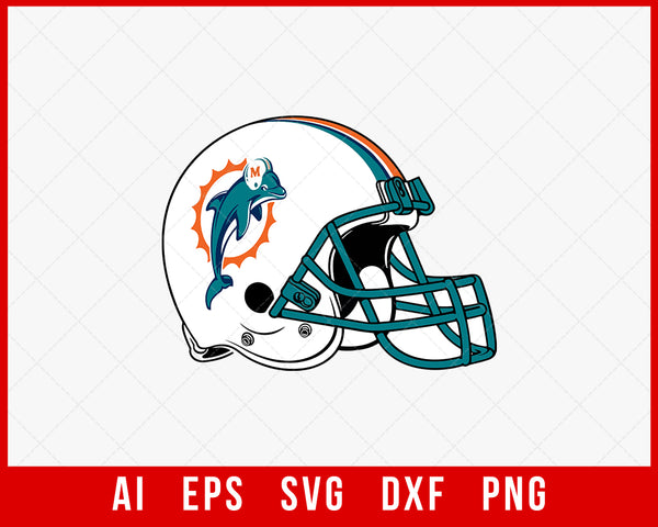 Miami Dolphins Logo Silhouette Helmet NFL T-shirt Design SVG Cut 