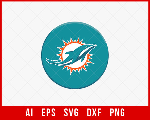 Miami Dolphins Logo SVG T-shirt Design Cut File for Cricut Digital Download