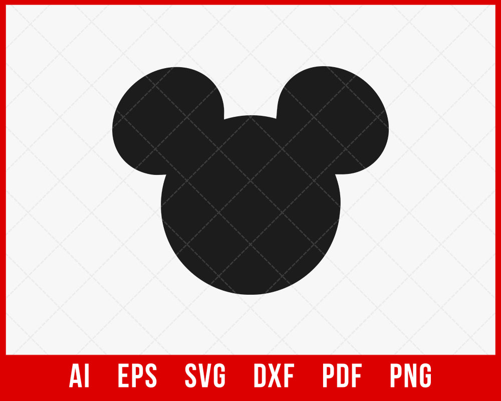 Disney Mickey Mouse Outline Monogram SVG Cut File for Cricut Silhouette Digital Download