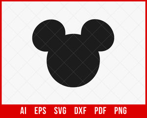 Disney Clipart Mickey Mouse Head Outline SVG Cut File for Cricut Silhouette Digital Download