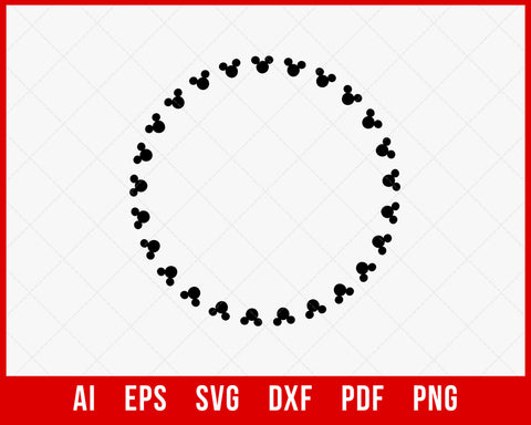 Mickey Mouse Monogram Outline Disney SVG Cut File for Cricut Silhouette Digital Download