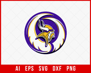 Minnesota Vikings Horn SVG Clipart Split Cameo NFL SVG Cut File for Cricut Digital Download