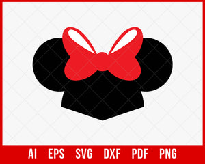 Minnie Ears Outline Clipart Design Disney SVG Cut File for Cricut Silhouette Digital Download