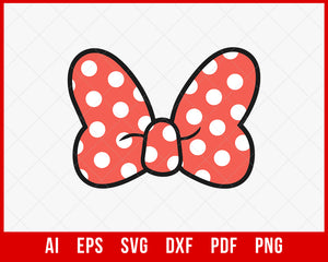 Walt Disney Minnie Mouse Bow Outline SVG Cut File for Cricut Silhouette Digital Download
