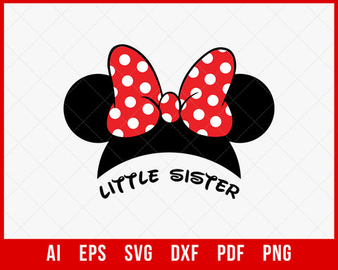 Minnie Mouse Little Sister Disney Family SVG Cut File for Cricut Silhouette Digital Download