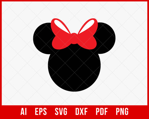 Minnie Mouse Silhouette Clipart Disney SVG Cut File for Cricut Silhouette Digital Download