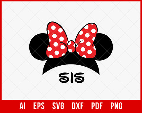 Minnie Mouse Sis Disney Family SVG Cut File for Cricut Silhouette Digital Download