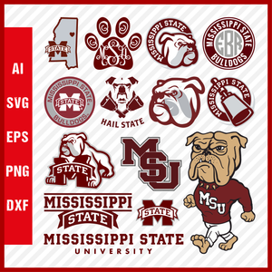 Mississippi State Bulldogs svg NCAA National Collegiate Athletic Association Team Logo Clipart Bundle