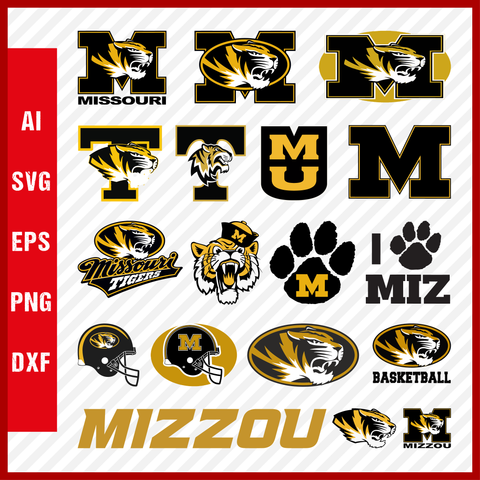 Missouri Tigers svg NCAA National Collegiate Athletic Association Team Logo Clipart Bundle