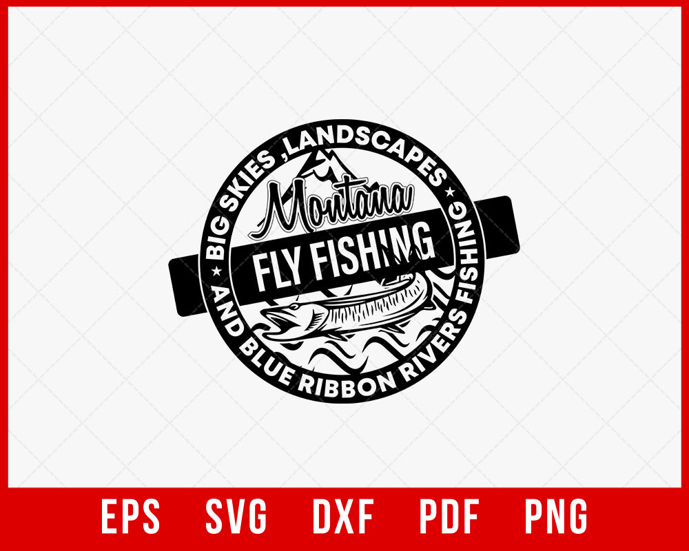 Montana Fly Fishing T-shirt Design Digital Download File