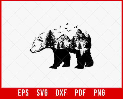 Mountain Range Bear Hunting SVG Cutting File Digital Download