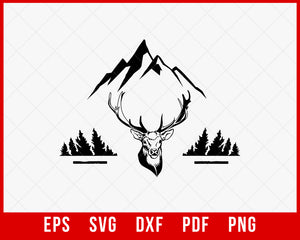 Mountain Range Elk Hunting Outdoor SVG Cutting File Digital Download