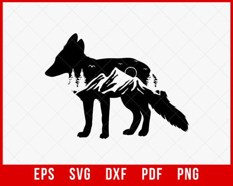 Mountain Range Fox Hunting Outdoor SVG Cutting File Digital Download