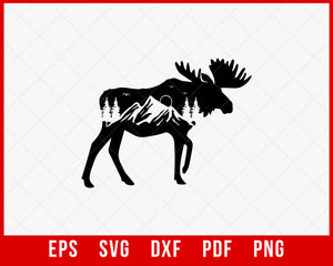 Mountain Range Moose Hunting Outdoor SVG Cutting File Digital Download