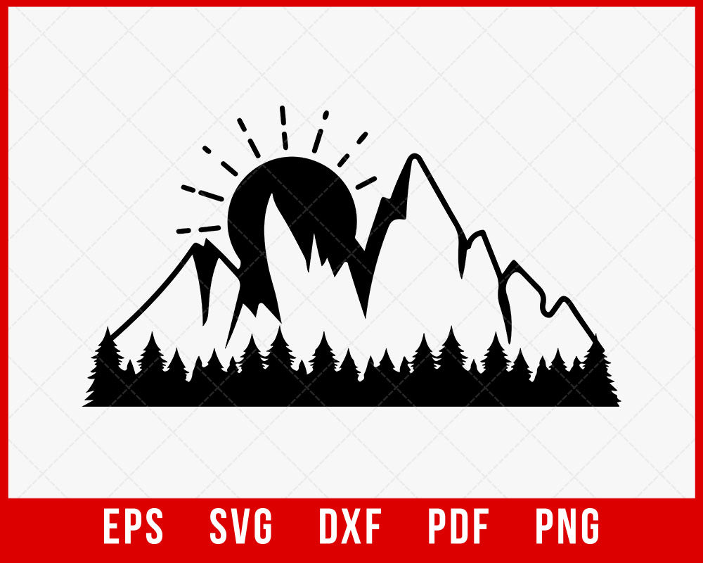 Mountain Shirt, Hiking Shirt, Adventure Vacations Shirt, Camp Life Graphic T-Shirt Design Hiking SVG Cutting File Digital Download