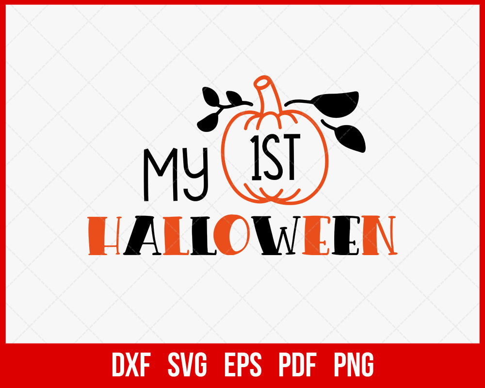 My 1st Halloween One Year Birthday Party SVG Cutting File Digital Download