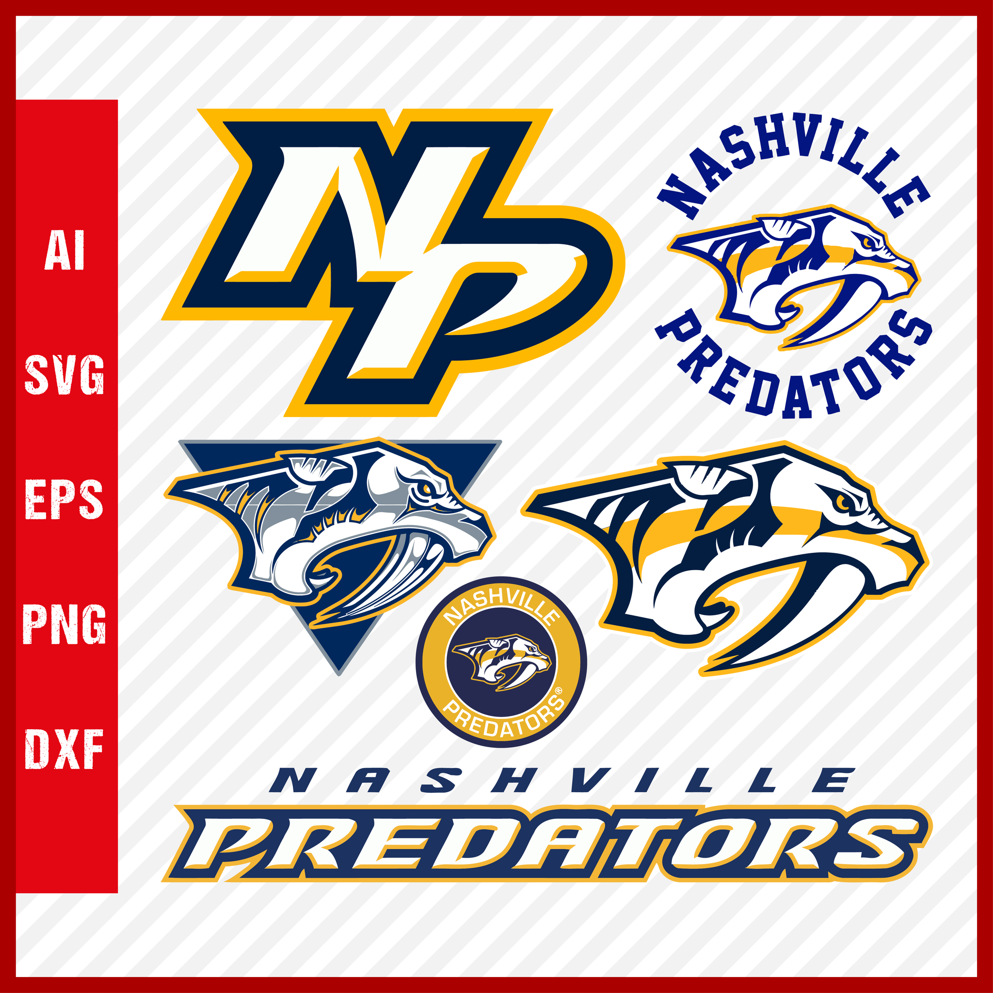 Nashville Predators Svg NHL National Hockey League Team Svg Logo Clipart Bundle