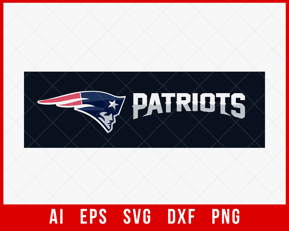 NFL Patriots Football Team Logo Clipart Silhouette SVG Cut File for Cricut Digital Download