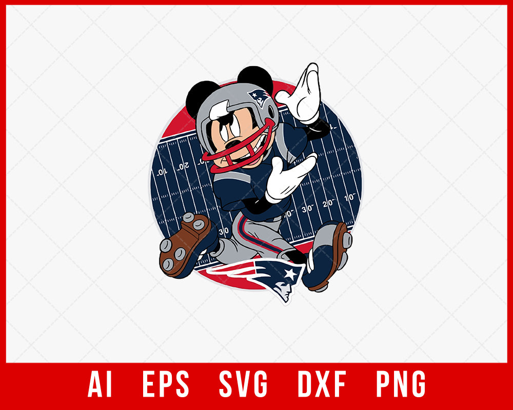 Mickey Patriots Vector Design NFL SVG Cut File for Cricut Digital Download