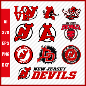 New Jersey Devils Svg, NHL National Hockey League Team Svg Logo Clipart Bundle