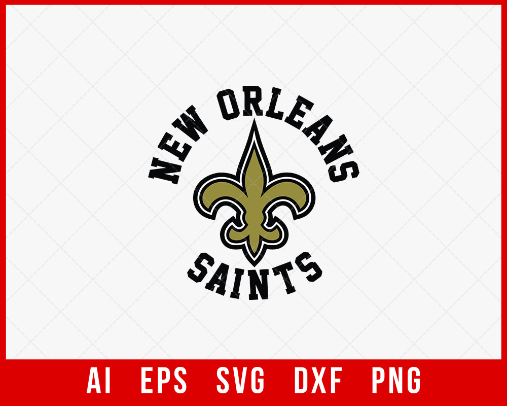 New Orleans Saints Logo Clipart Labels & Stickers SVG Cut File for Cricut Digital Download