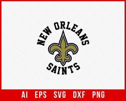 New Orleans Saints Logo Clipart Labels & Stickers SVG Cut File for Cricut Digital Download