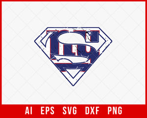 New York Giants Superman Logo T Shirt Silhouette NFL SVG PNG EPS DXF Cut File for Cricut Digital Download