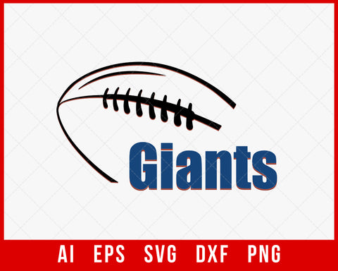 New York Giants NFL Team Silhouette SVG Cut File for Cricut Digital Download