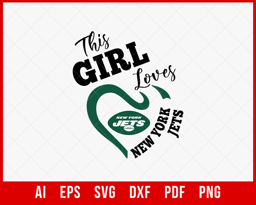 This Girl Loves New York Jets SVG Cut File for Cricut T-shirt Digital Download