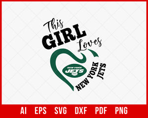 This Girl Loves New York Jets SVG Cut File for Cricut T-shirt Digital Download