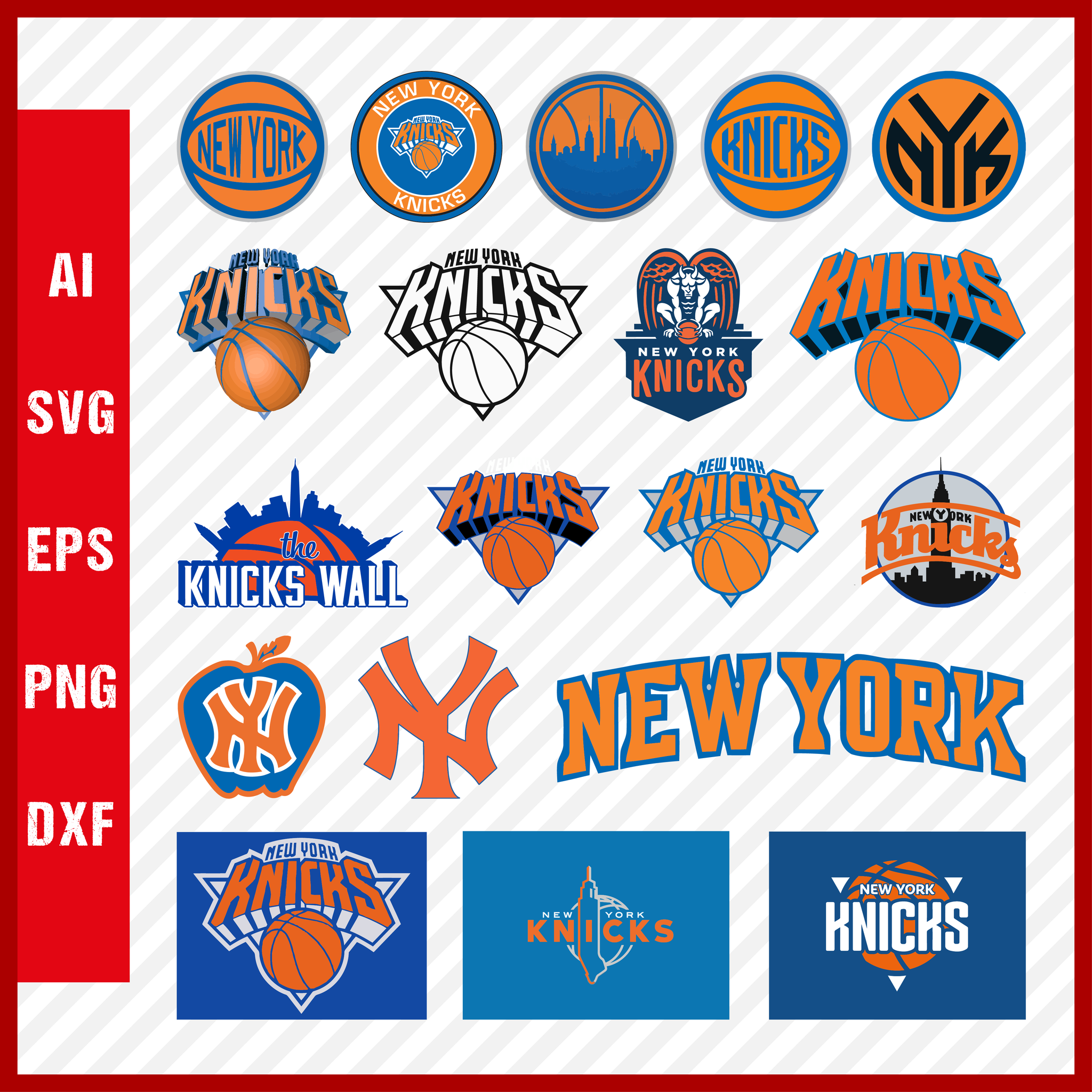NBA New York Knicks Svg Cut Files Basketball Clipart Bundle
