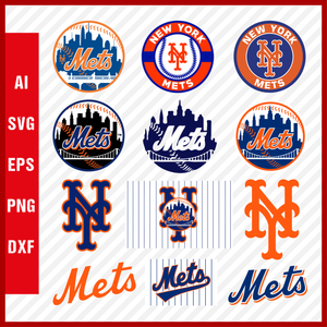 New York Mets Mlb Svg Cut Files Baseball Clipart Bundle