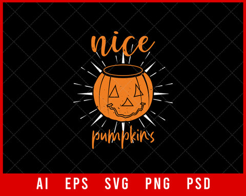 Nice Pumpkins Ghost Freak Halloween Funny Editable T-shirt Design Digital Download File