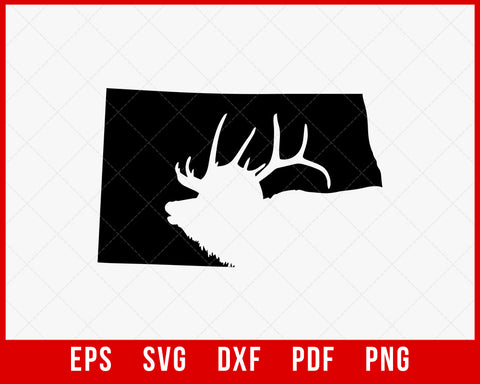 North Dakota Elk Hunting Gift SVG Cutting File Instant Download