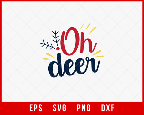 Oh Deer Merry Christmas Santa's Sleigh SVG Cut File for Cricut and Silhouette