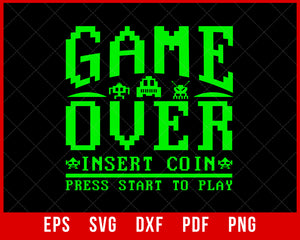 Classic Alien Invader Space Monster Video Arcade Game T-Shirt Design Games SVG Cutting File Digital Download   