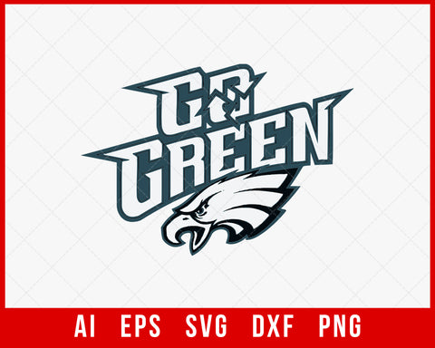 Go Green SVG Philadelphia Eagles Logo Clipart NFL SVG Cut File for Cricut Digital Download