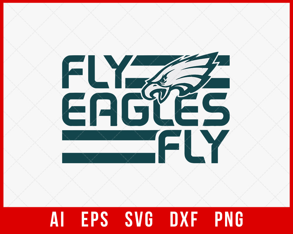 Fly Eagles Fly Football Clipart Silhouette Cameo NFL SVG Cut File for T-shirt Cricut Digital Download