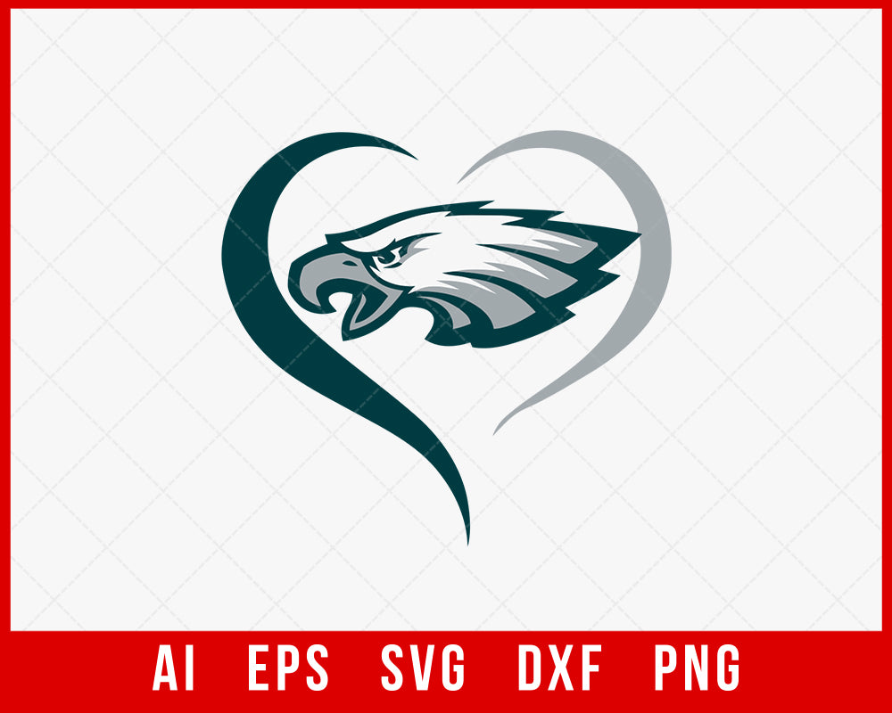 Eagles Head Clipart Silhouette NFL Logo SVG Cut File for Cricut Digital Download