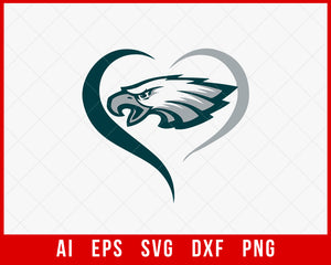 Eagles Head Clipart Silhouette NFL Logo SVG Cut File for Cricut Digital Download