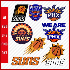 NBA Phoenix Suns Svg Cut Files Basketball Clipart Bundle