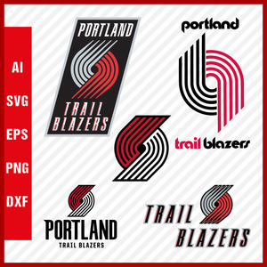 NBA Portland Trail Blazers Svg Cut Files Basketball Clipart Bundle