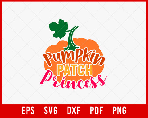 Pumpkin Patch Princess Thanksgiving SVG Cutting File Digital Download