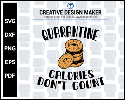 Quarantine Calories Don’t Count svg For Cricut Silhouette And eps png Printable Files