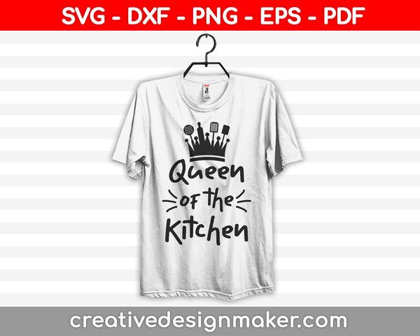 Baking Queen SVG - Cut file - DXF file - Kitchen design svg - Apron design Svg - Kitchen decal svg - Cooking mom - Baking svg - chef hat svg, Chef svg printable files
