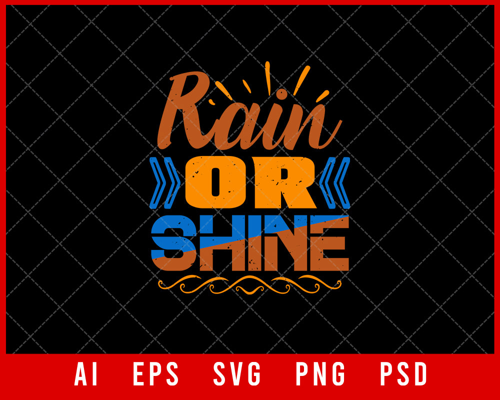 Rain Or Shine Best Friend Gift Editable T-shirt Design Ideas Digital Download File