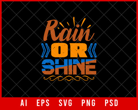 Rain Or Shine Best Friend Gift Editable T-shirt Design Ideas Digital Download File