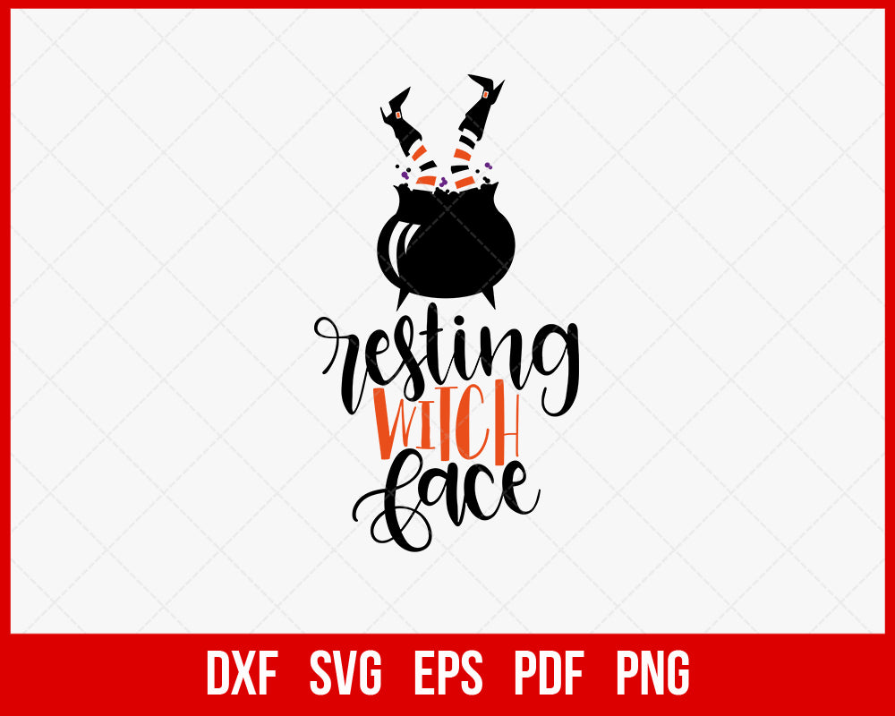 Resting Witch Face Funny Halloween SVG Cutting File Digital Download