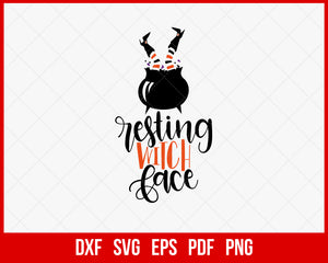 Resting Witch Face Funny Halloween SVG Cutting File Digital Download