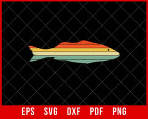 Retro Fish Funny Fishing T-shirt Design SVG Cutting File Digital Download